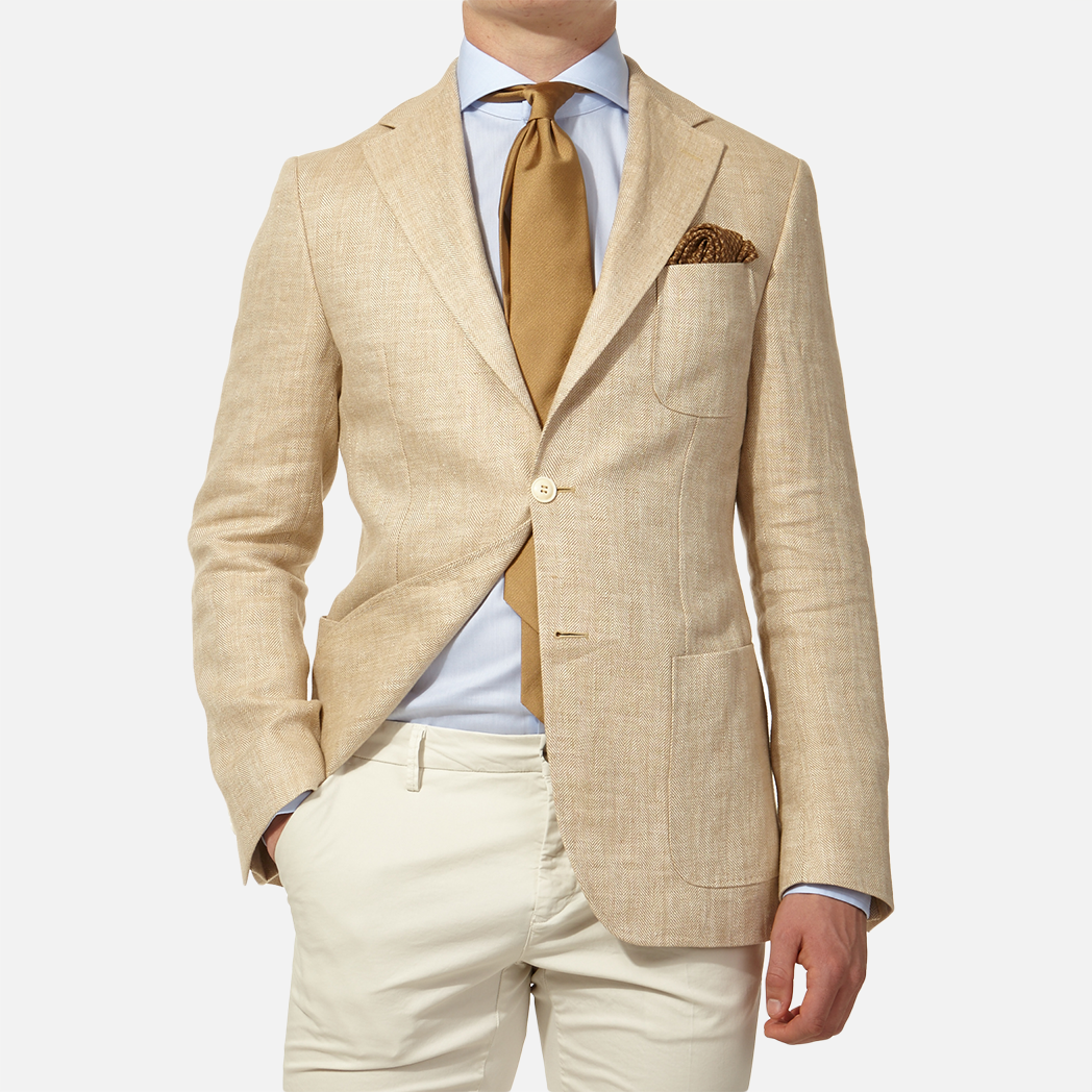 beige linen blazer