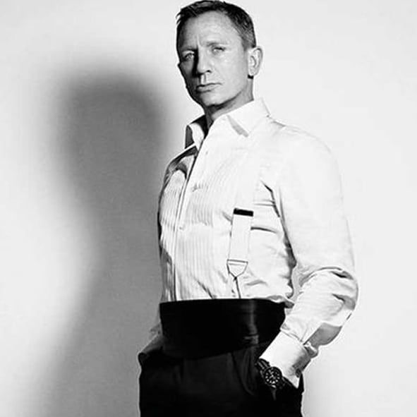 James Bond in Albert Thurston White Moire Braces