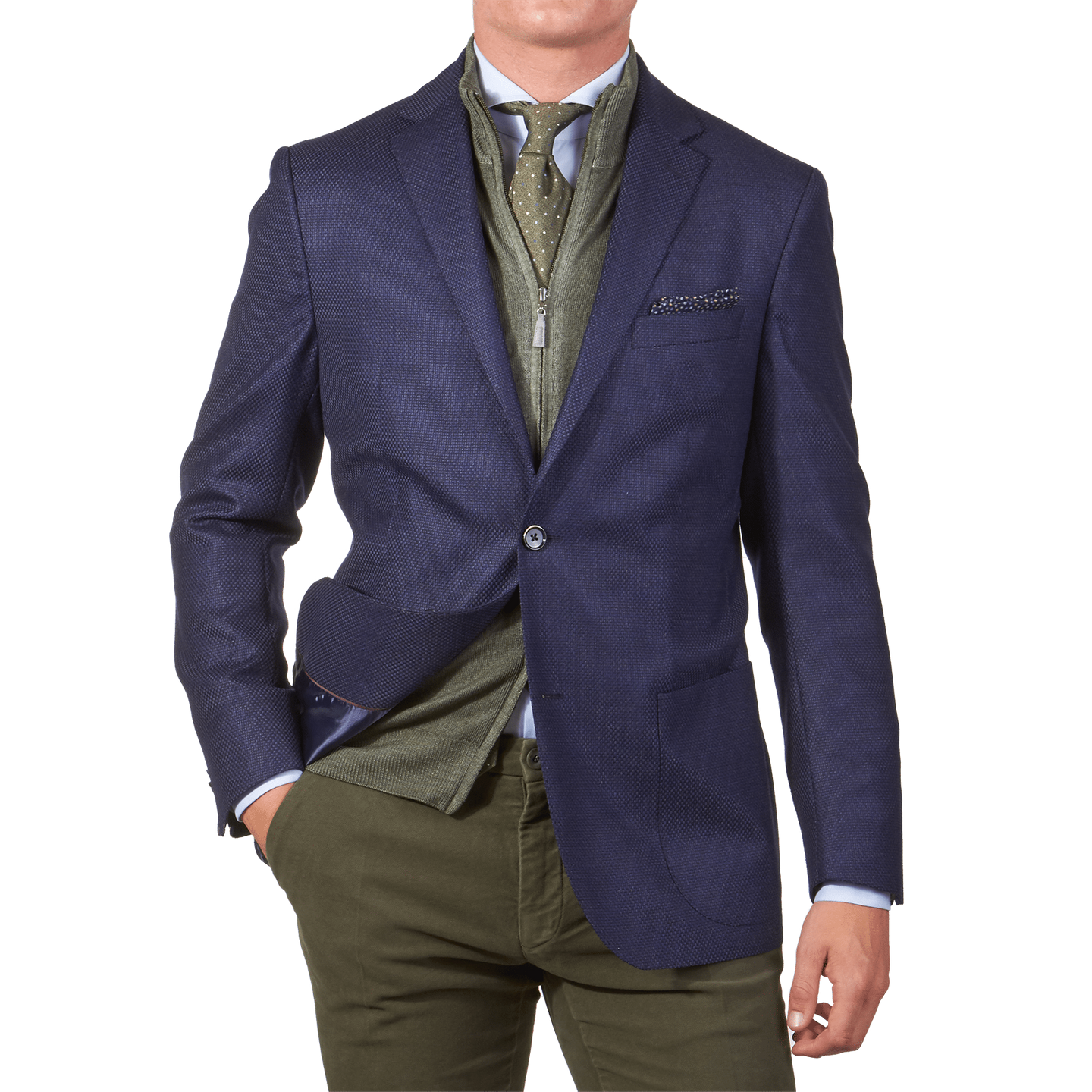 Eduard Dressler Blue Hopsack Blazer Baltzar