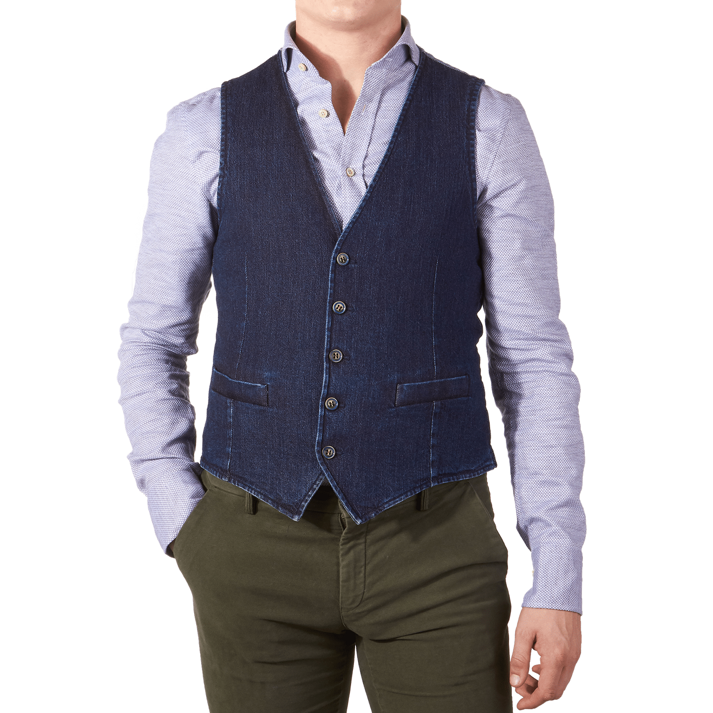 denim waistcoat