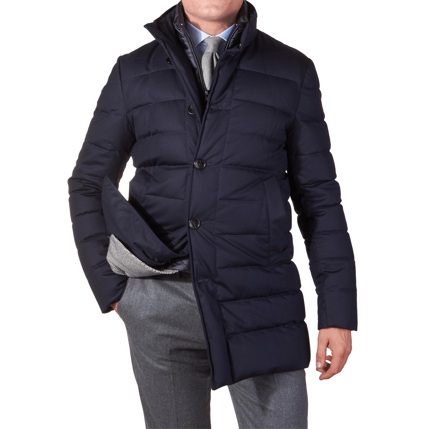 Montecore - Navy wool down coat | Baltzar - Fine Clothes for Men