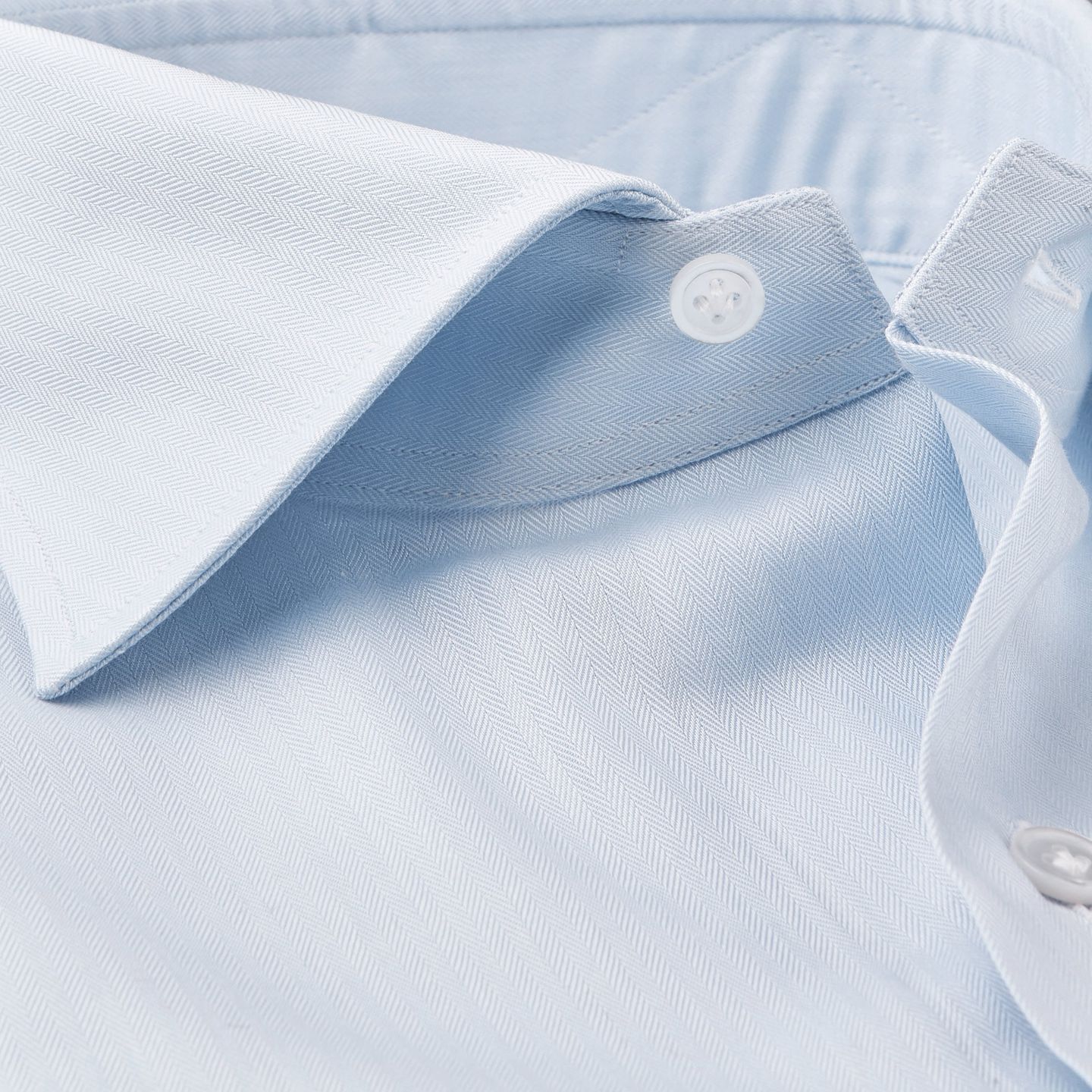 Mazzarelli Blue Slimline Herringbone Shirt Collar