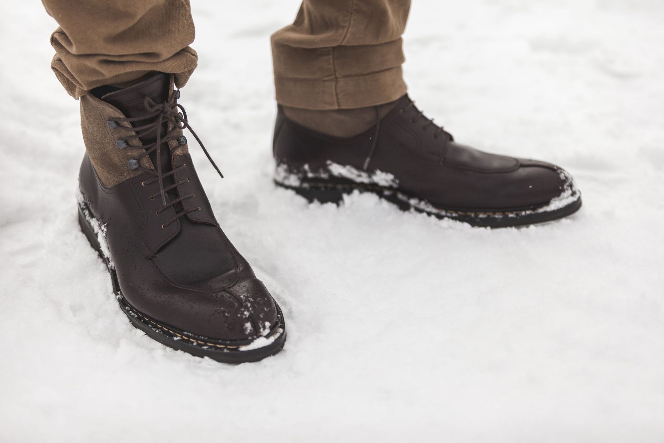 Brown-Heschung-Ginkgo-Boots-In-Snow Brown Heschung Ginkgo Boots In Snow