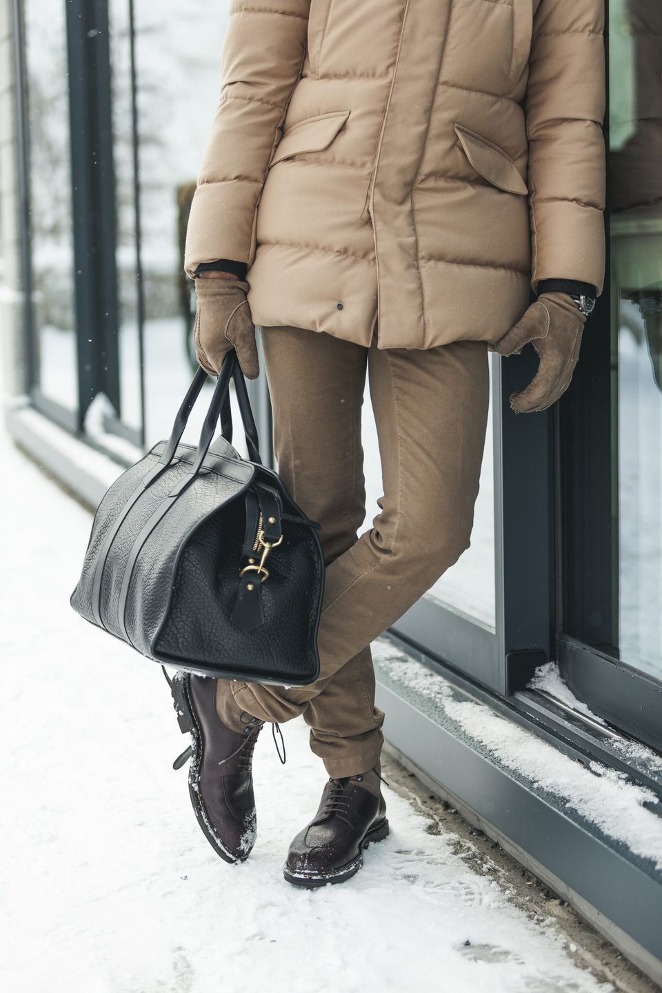 Gabriel Cohen with frank clegg black tumbled travel duffle