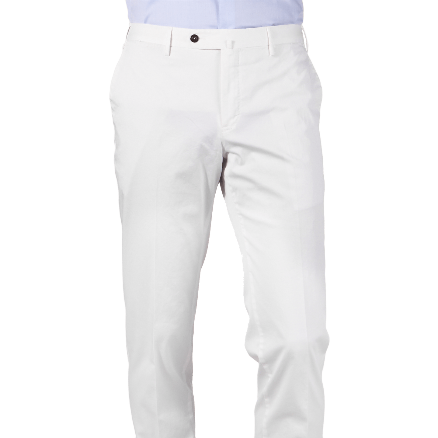 white stretch trousers