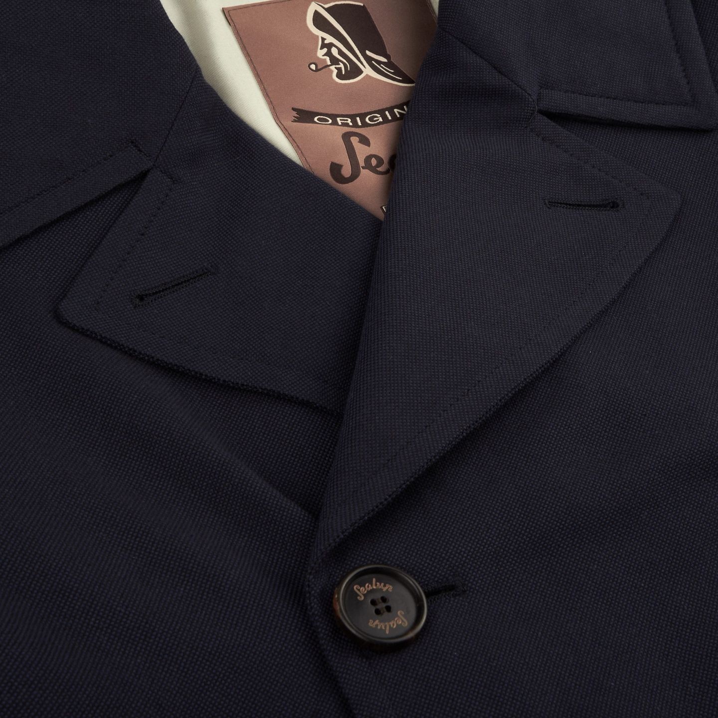 Sealup Navy Cotton Peacoat Closed