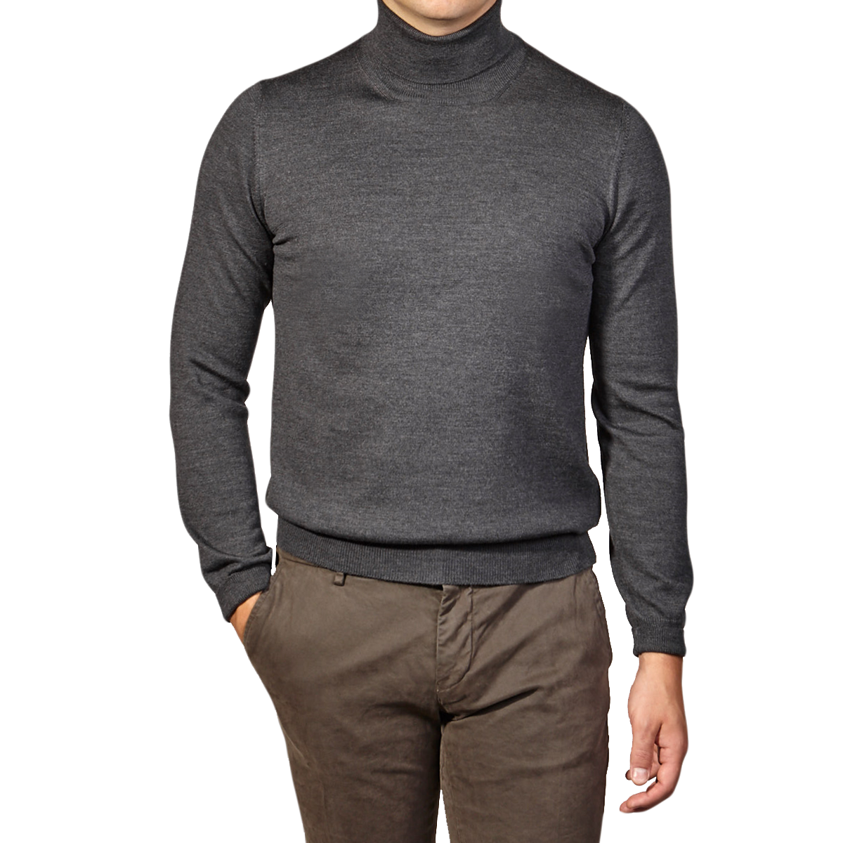 dark grey roll neck