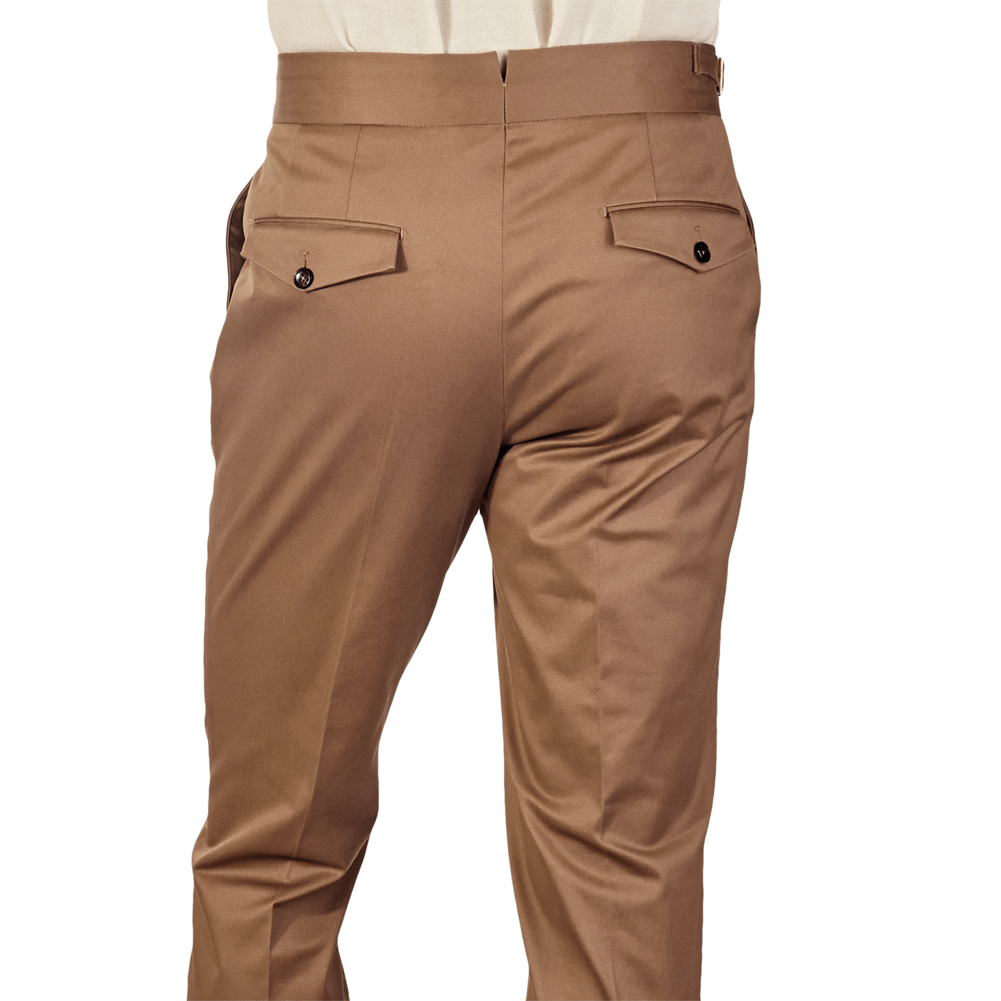 PT Torino - PT01 Brown Pleated Cotton Stretch Gentlemen Fit Trousers
