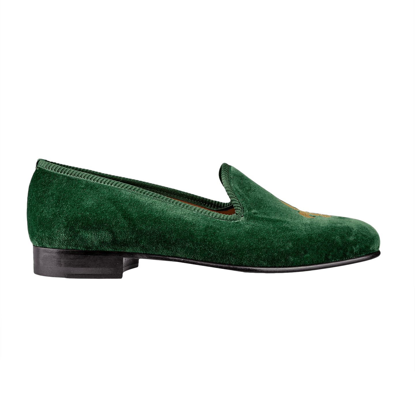 green velvet slippers