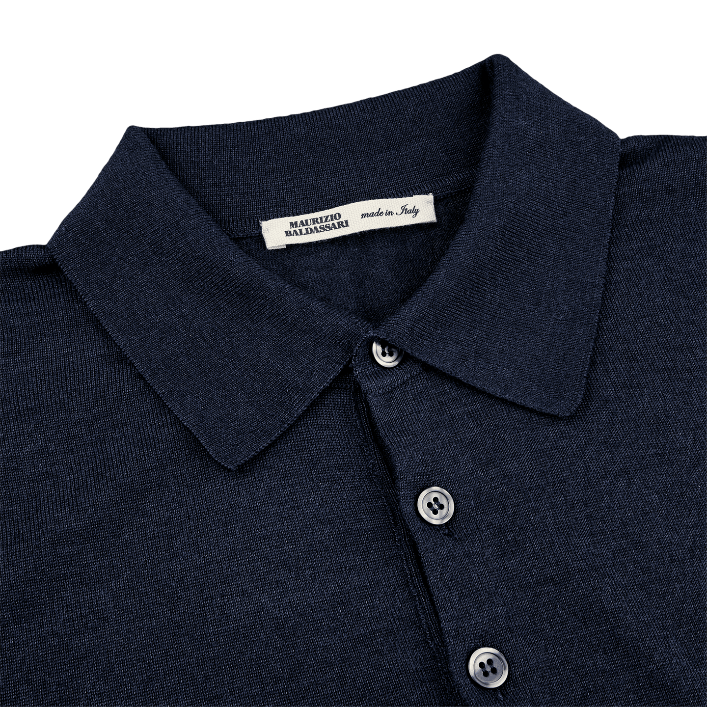 Maurizio Baldassari - Knitted Blue Wool Silk Polo Shirt | Baltzar