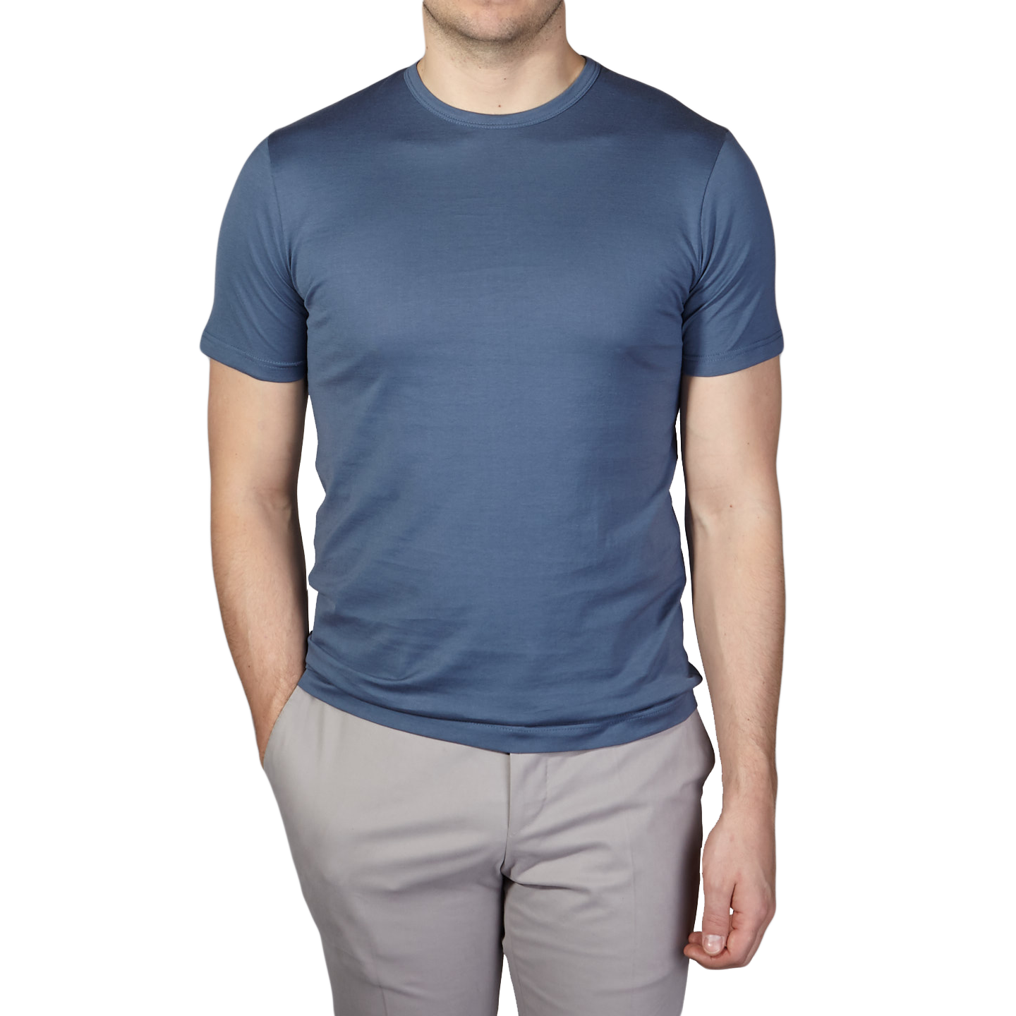 Sunspel - Blue Slate Crew Neck T-Shirt | Baltzar