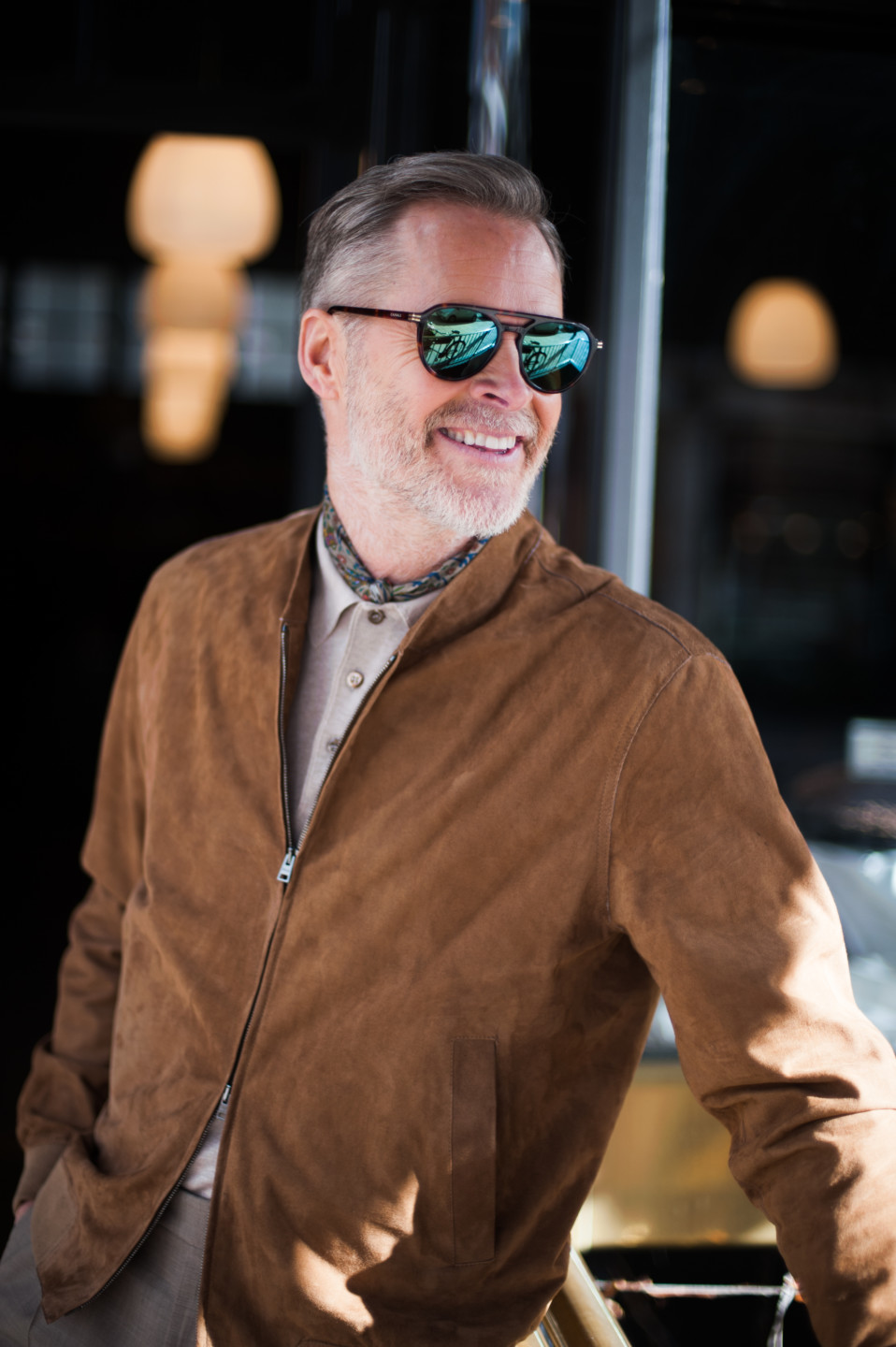 Herno Suede and Canali Glasses