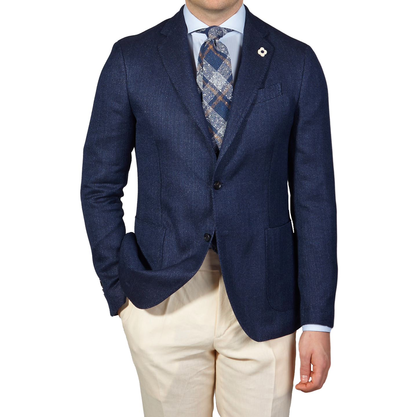 navy linen blazer