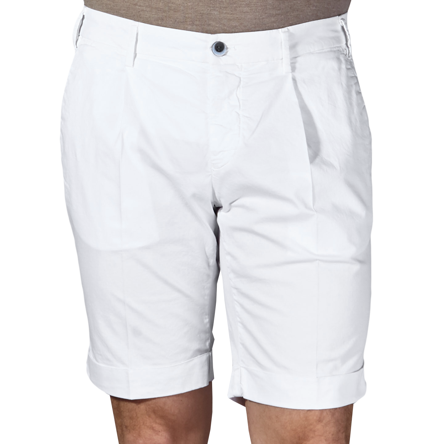 Mason's - White Cotton Stretch Pleated Shorts | Baltzar