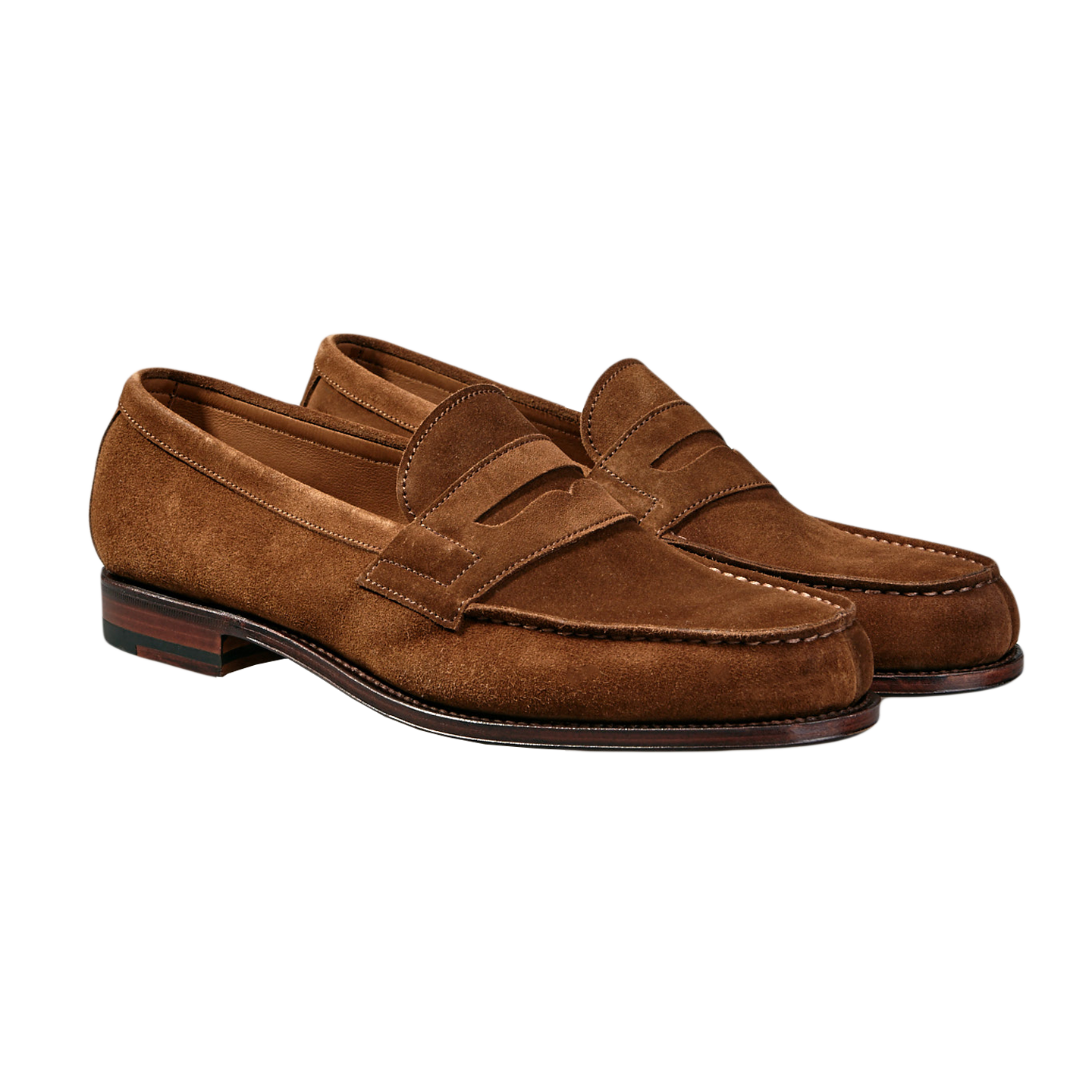 Carmina - Tobacco Brown Unlined Suede Penny Loafers | Baltzar