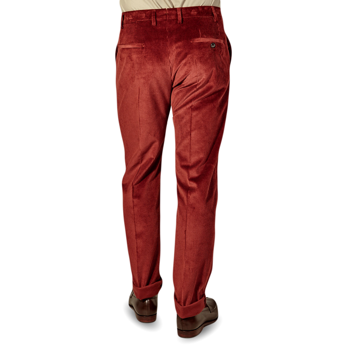 red corduroy trousers