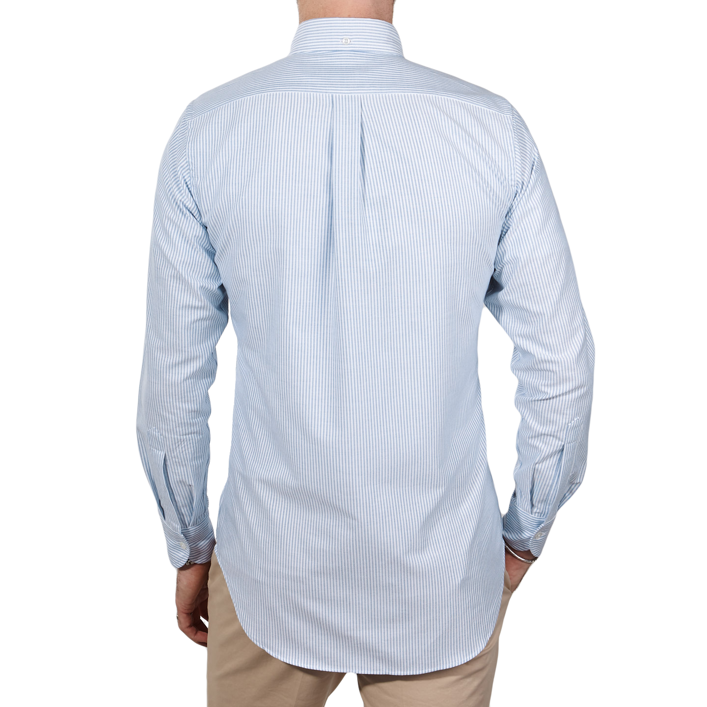 Drake's - Blue White Striped Oxford Regular Fit Shirt | Baltzar