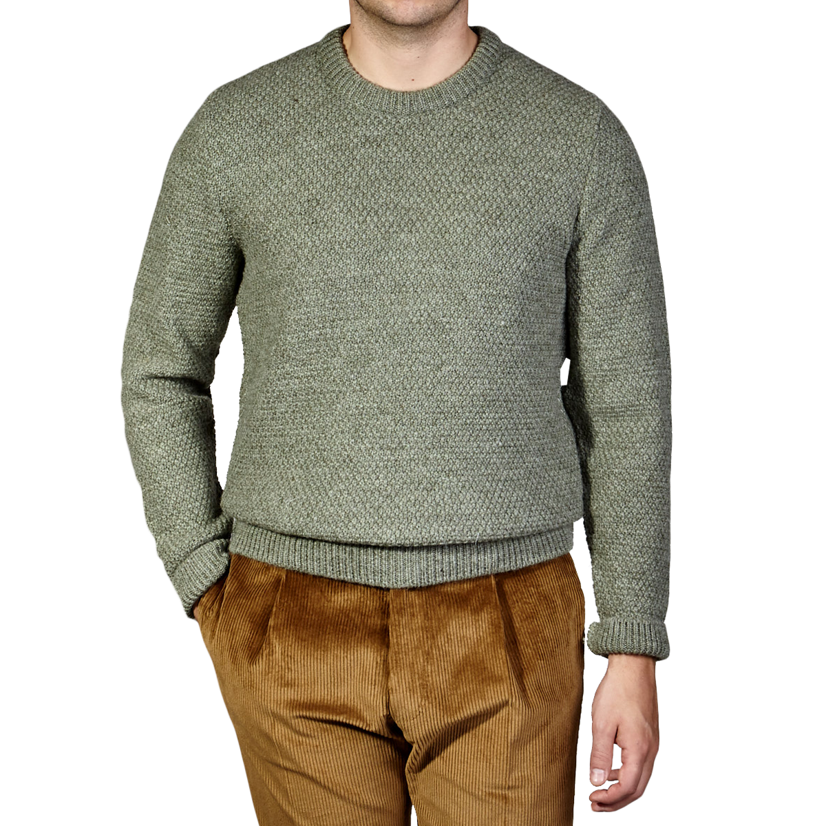 chunky knit crew neck jumper