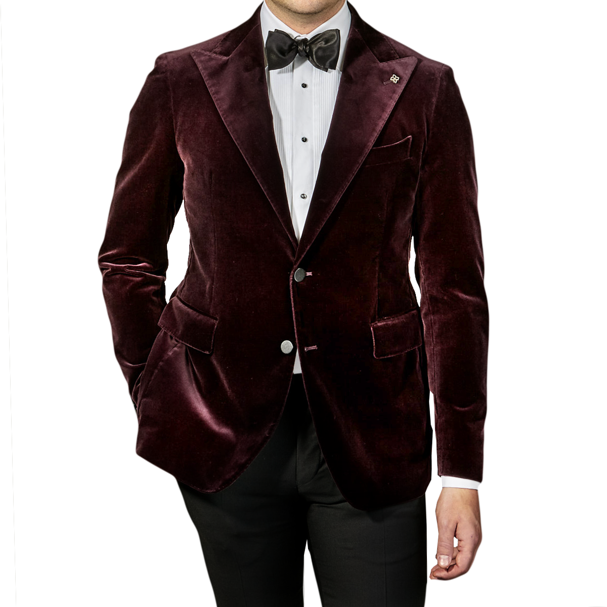Tagliatore - Burgundy Cotton Velvet Tuxedo Jacket | Baltzar
