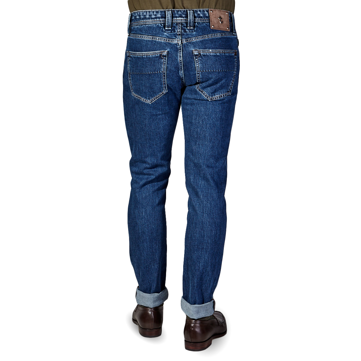 Tramarossa - Mid Blue Washed Cotton Stretch Leonardo Jeans | Baltzar