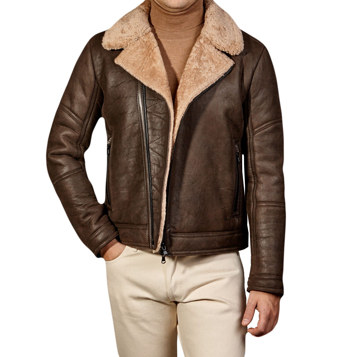 Werner Christ - Brown Lambskin Leather Jona Flight Jacket | Baltzar