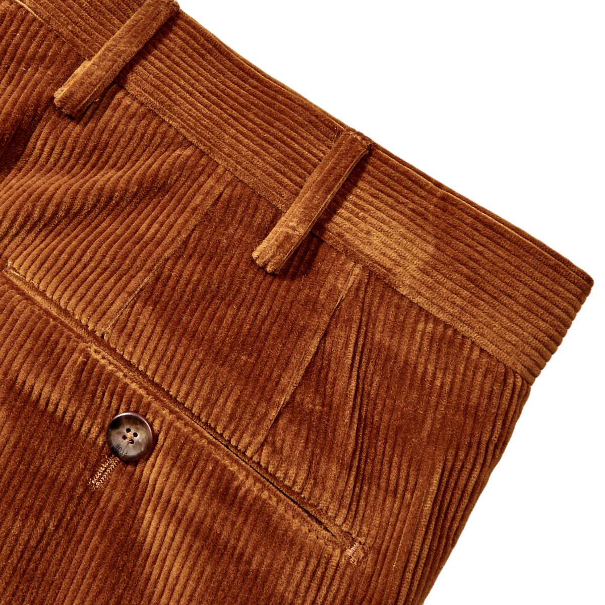 Pt Torino Cinnamon Brown Cotton Corduroy Pleated Trousers Baltzar