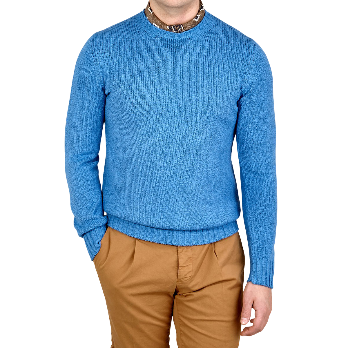 sky blue high neck sweater