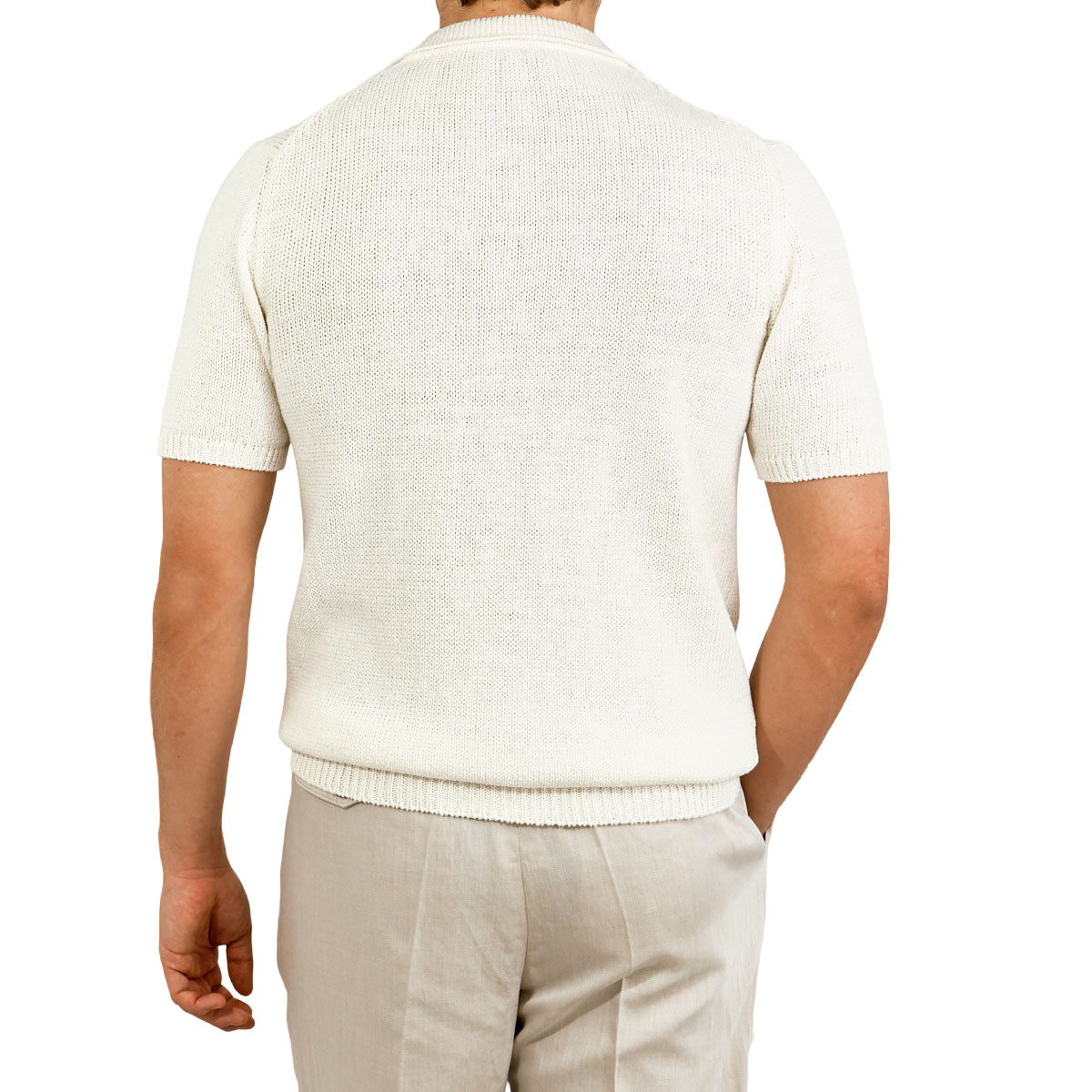 white linen polo