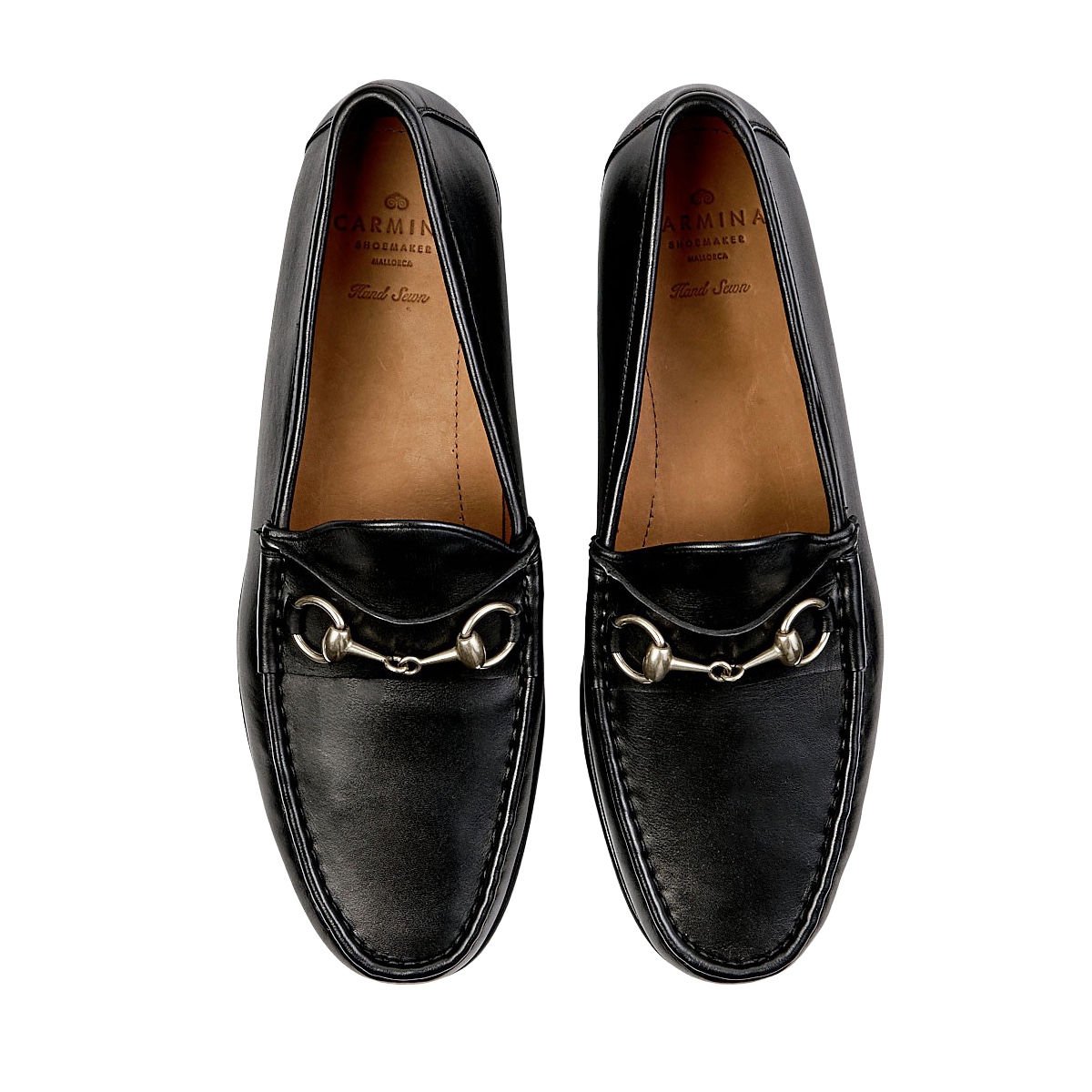 Carmina - Black Calf Leather Xim Horsebit Loafers | Baltzar