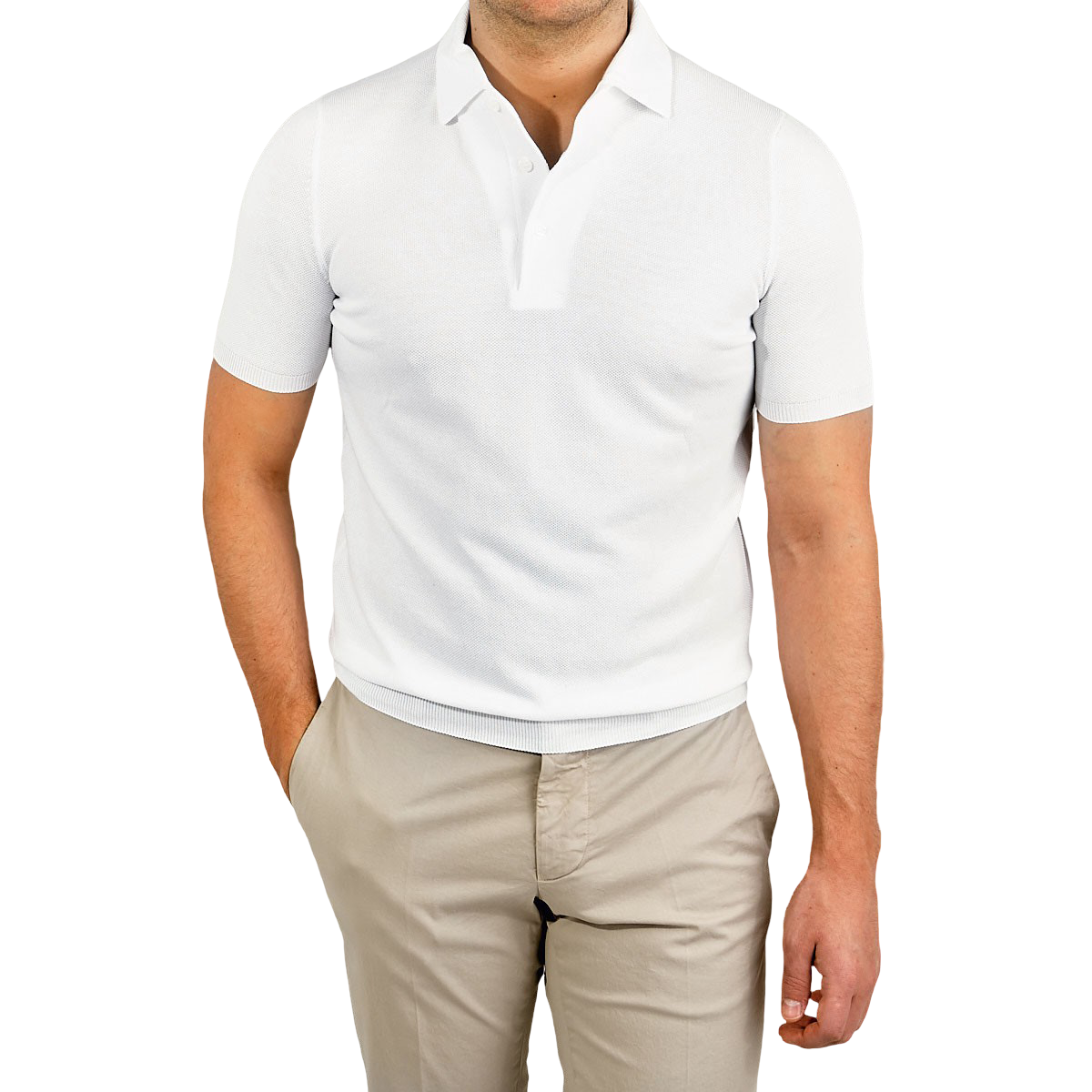 Gran Sasso - White Fresh Cotton Polo Shirt | Baltzar
