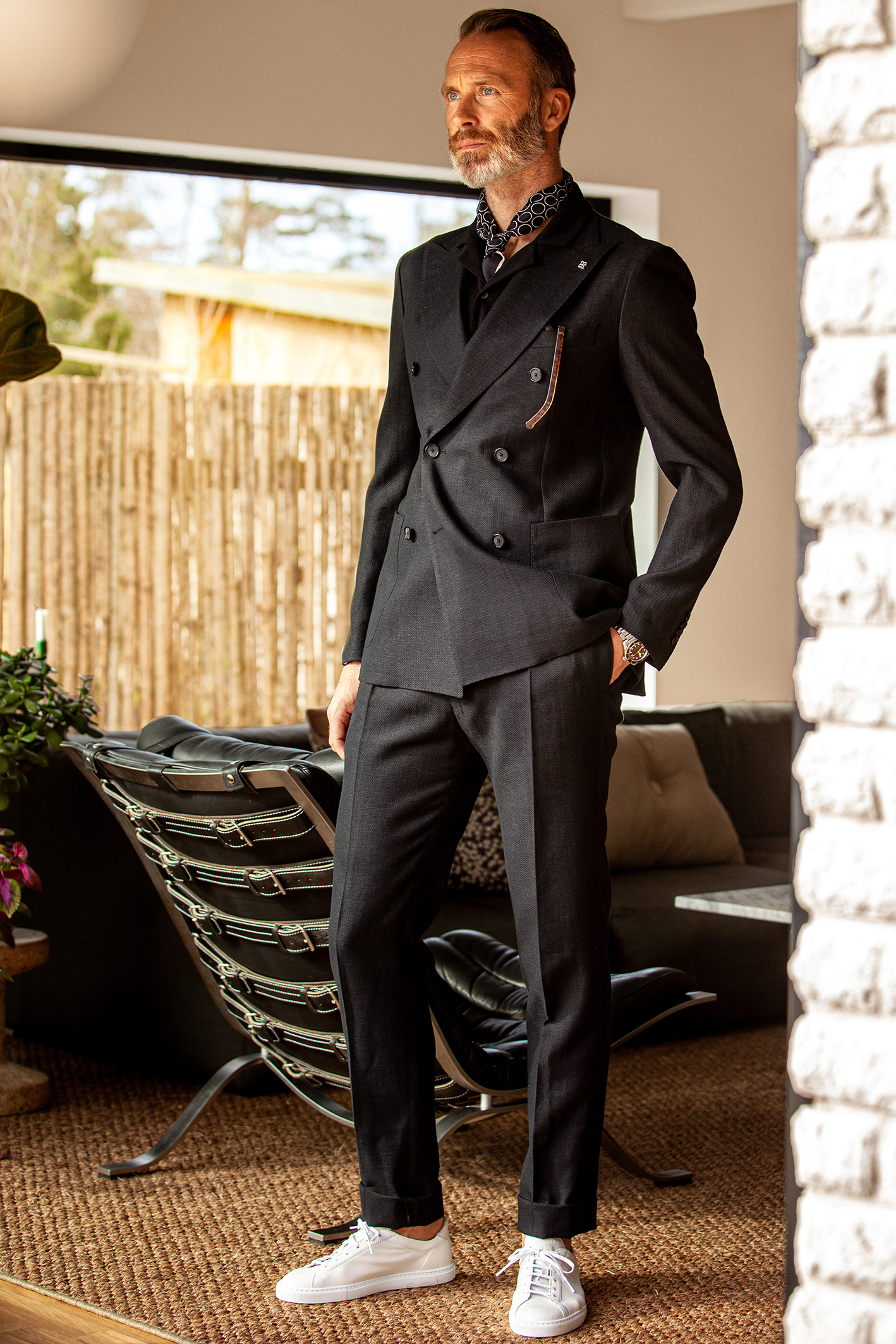 black double breasted blazer