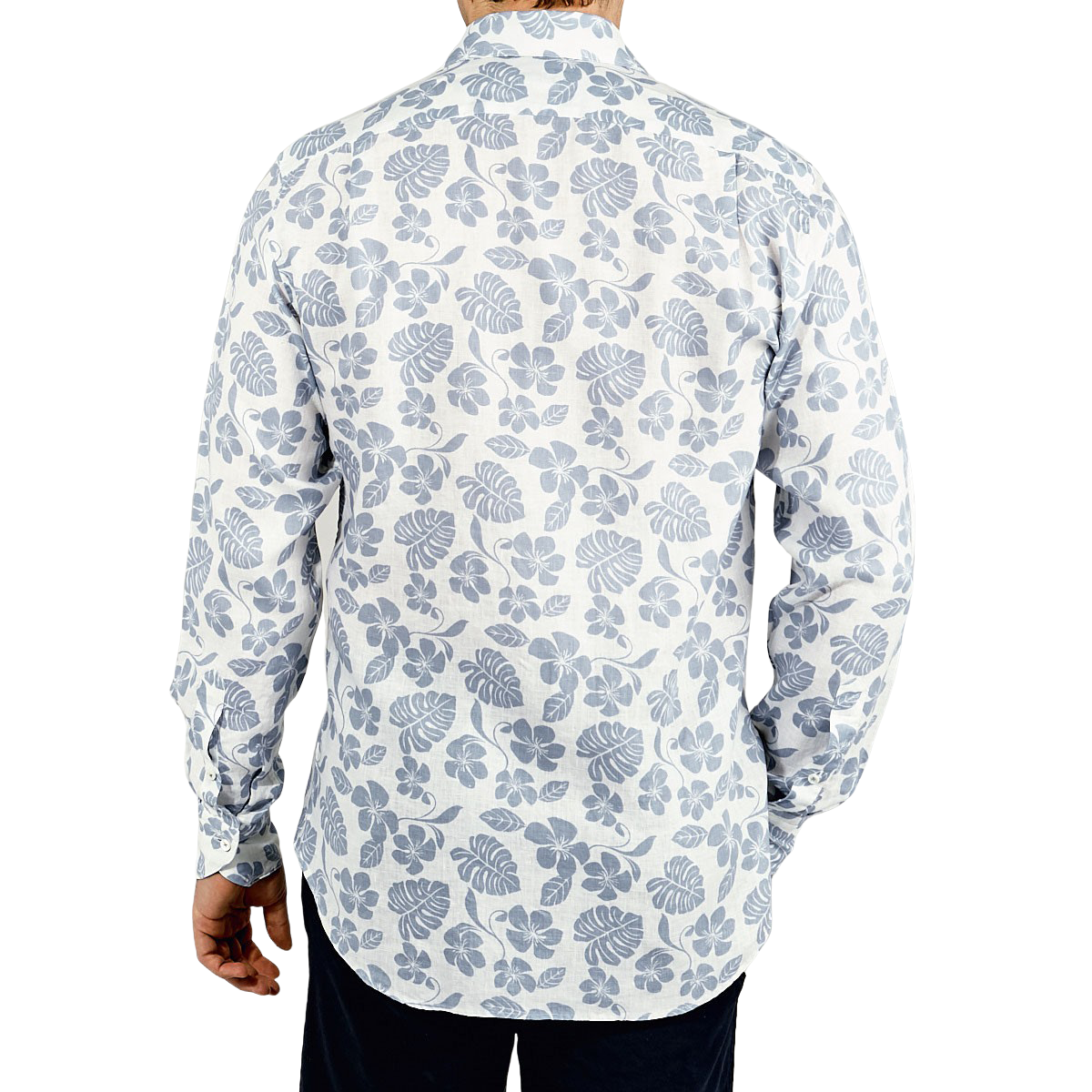 white fitted linen shirt