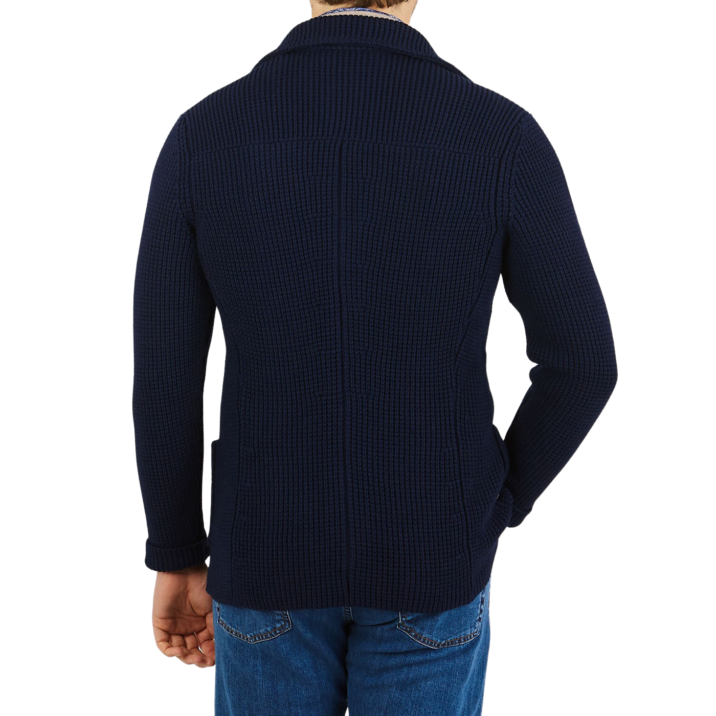 Maurizio Baldassari - Navy Heavy Knitted Wool Brenta Jacket | Baltzar