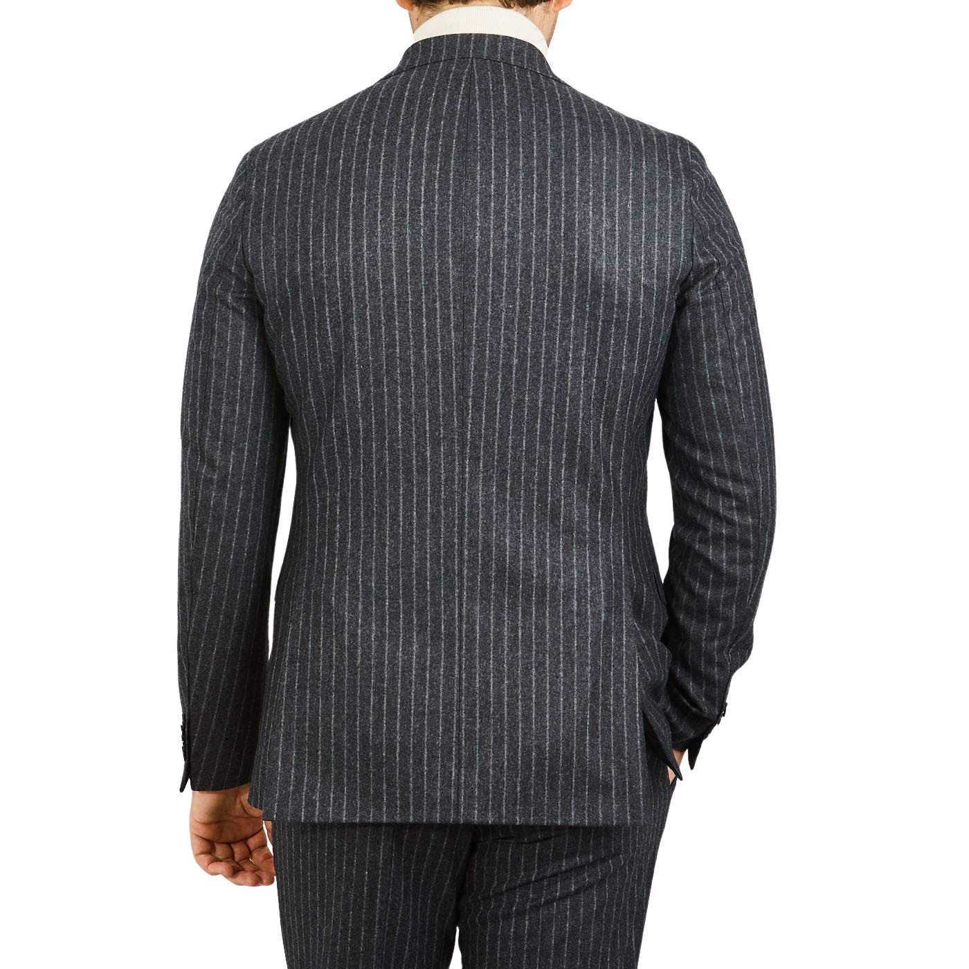 Oscar Jacobson - Grey Pinstripe Wool Flannel Suit | Baltzar