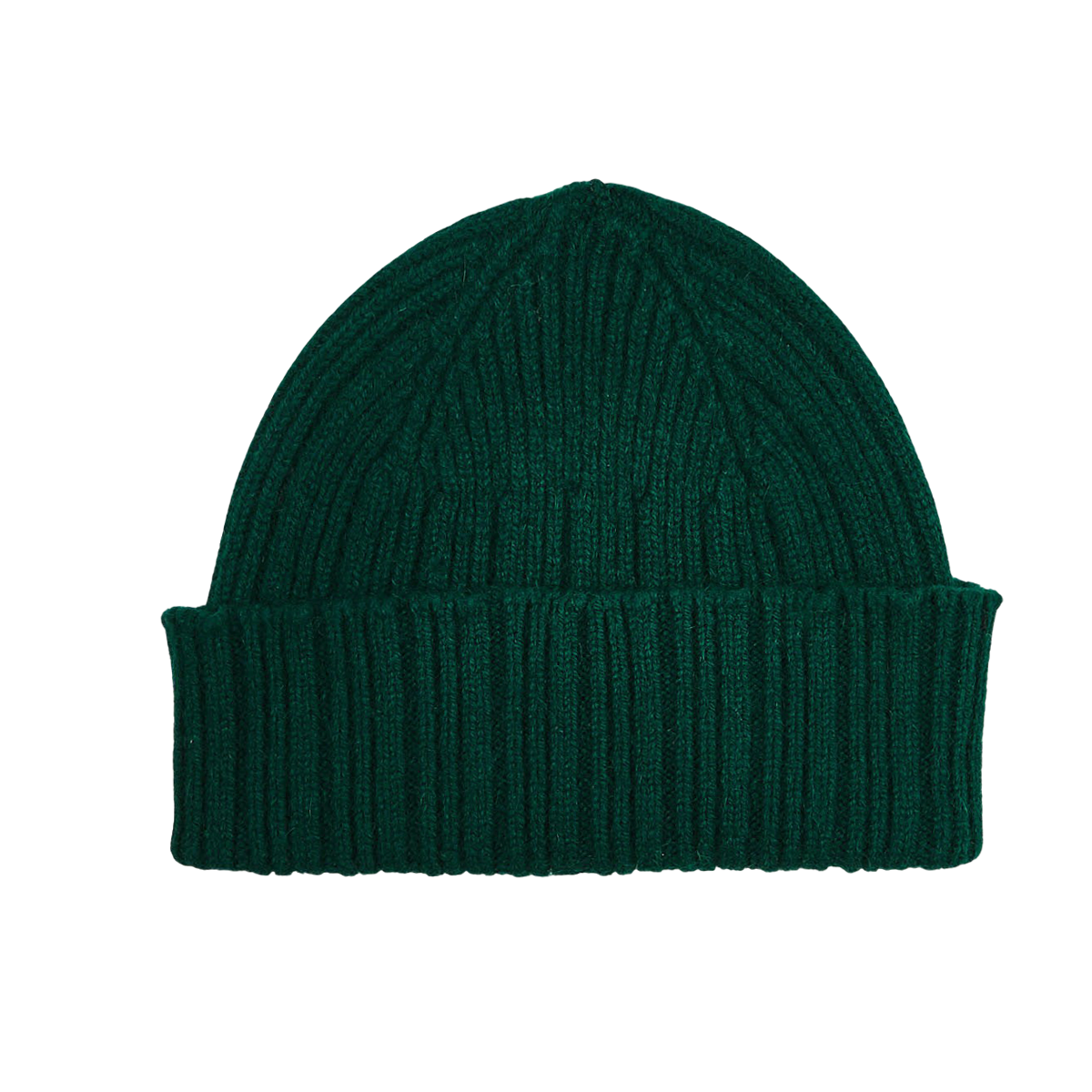 green ribbed beanie