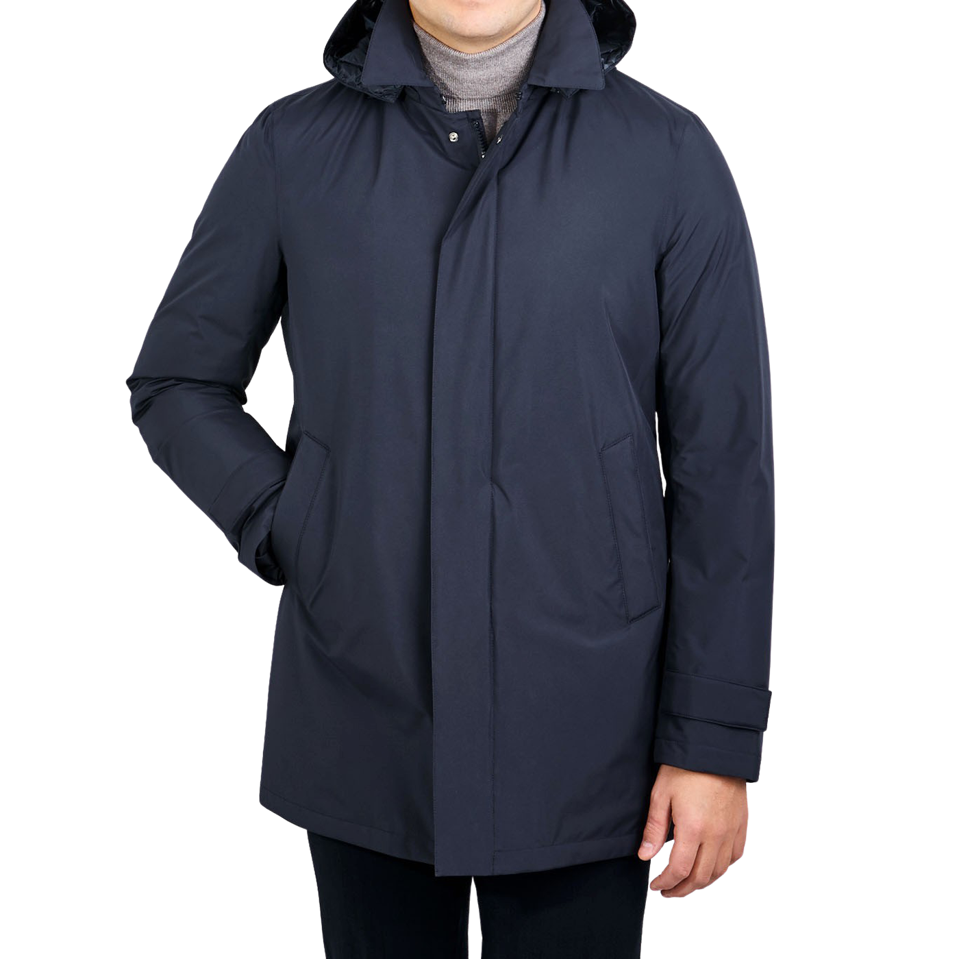 Herno - Navy Laminar Nylon Gore-Tex Coat | Baltzar