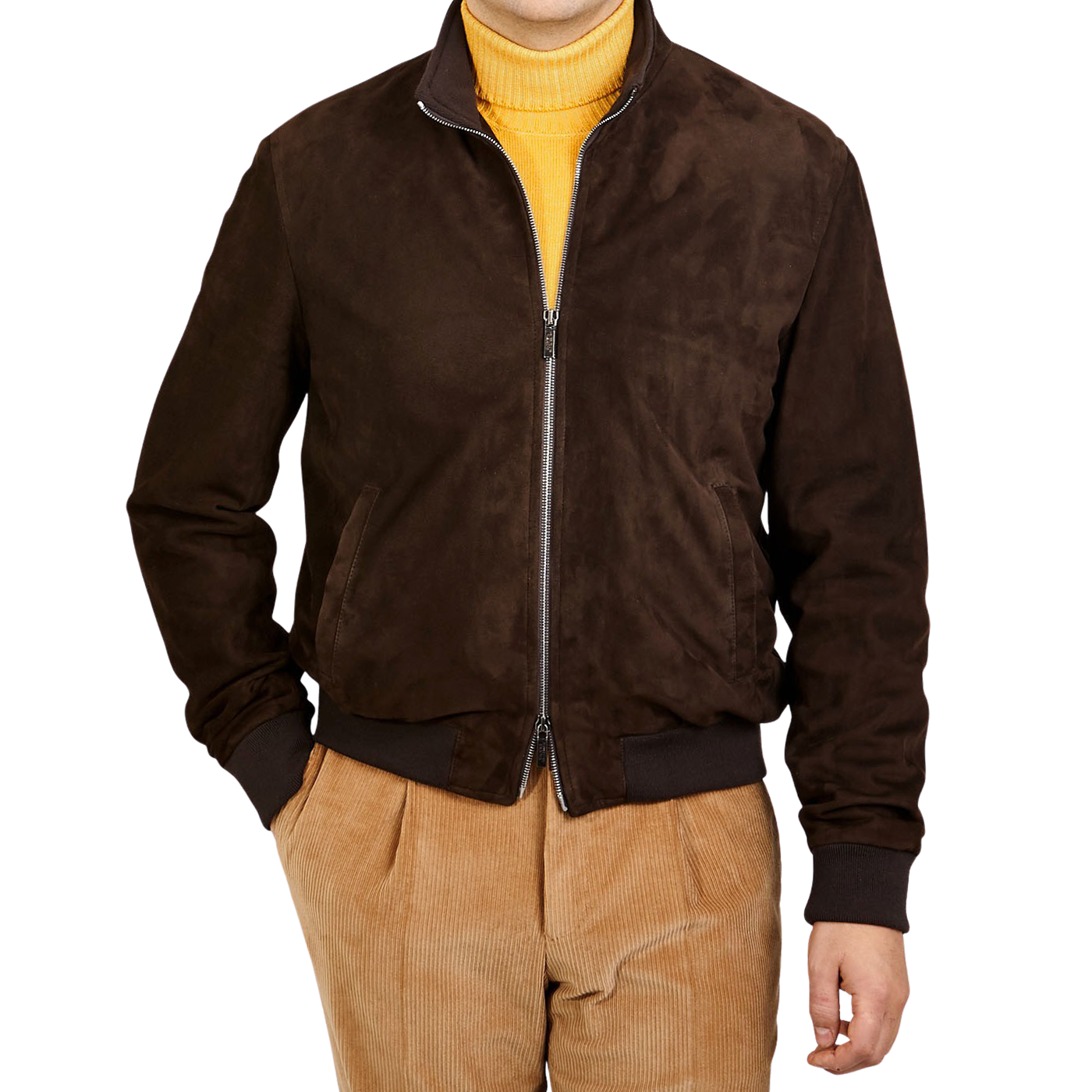 suede blouson jacket