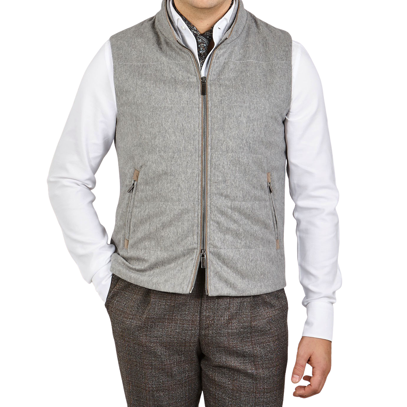 long grey gilet