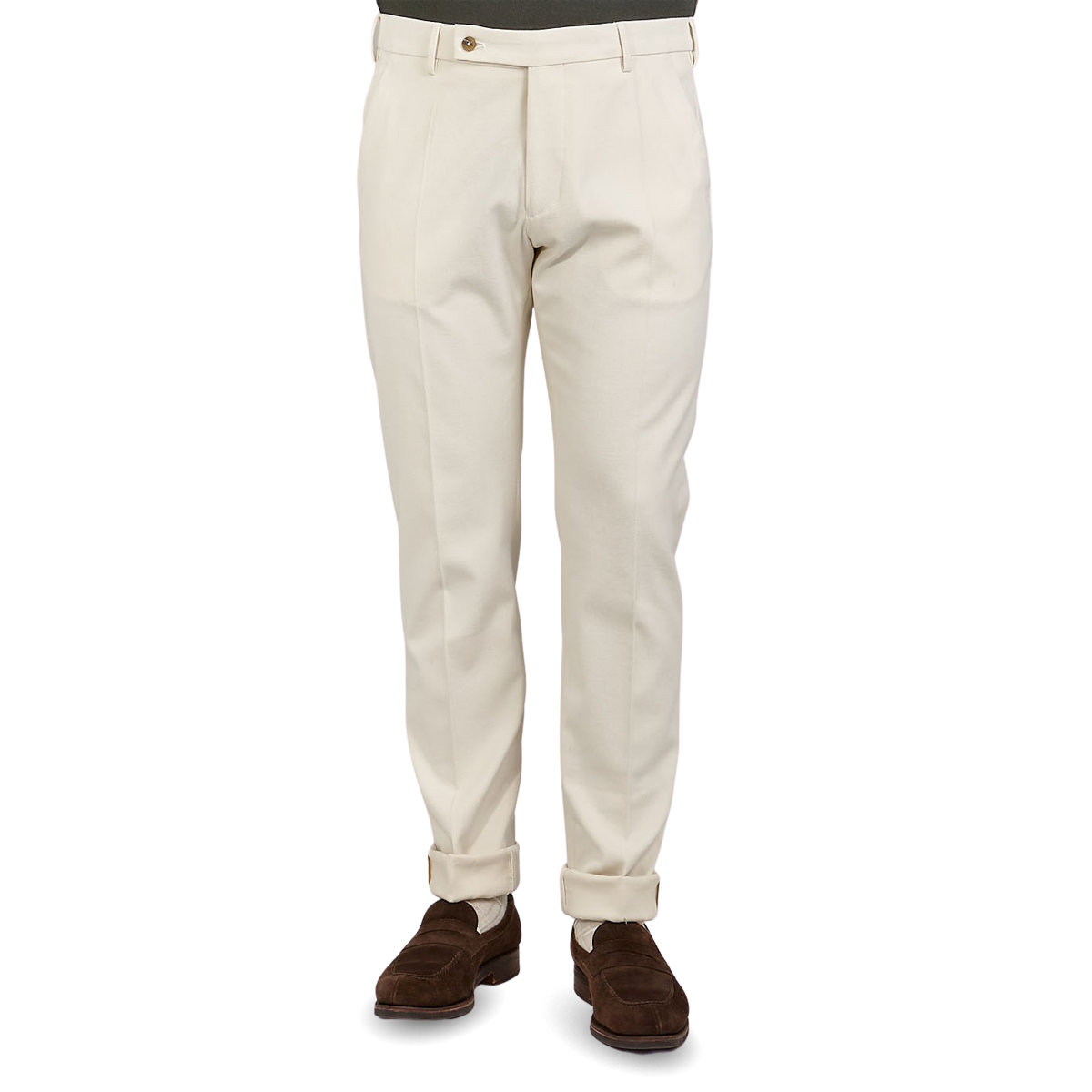 white cotton trousers