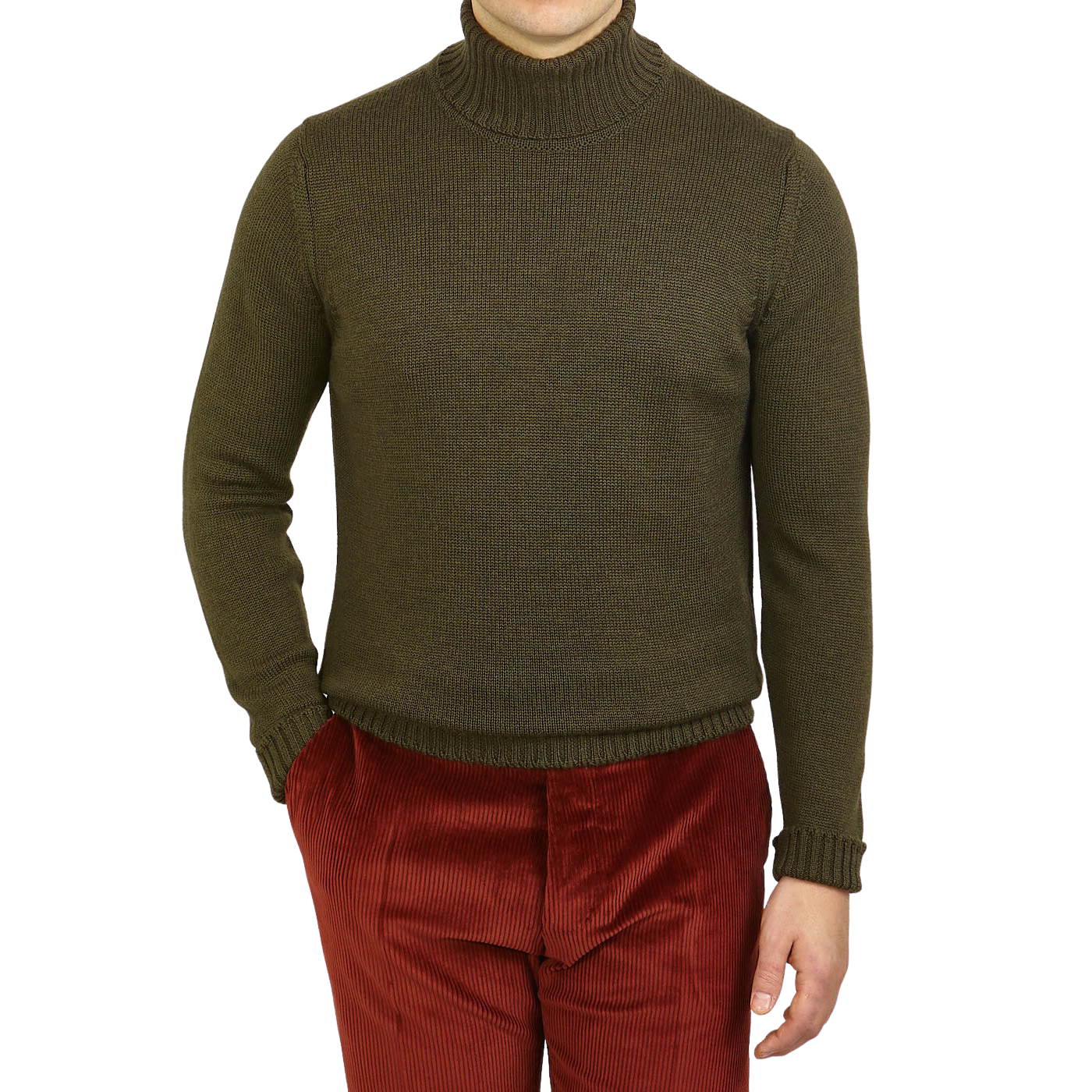 green polo neck