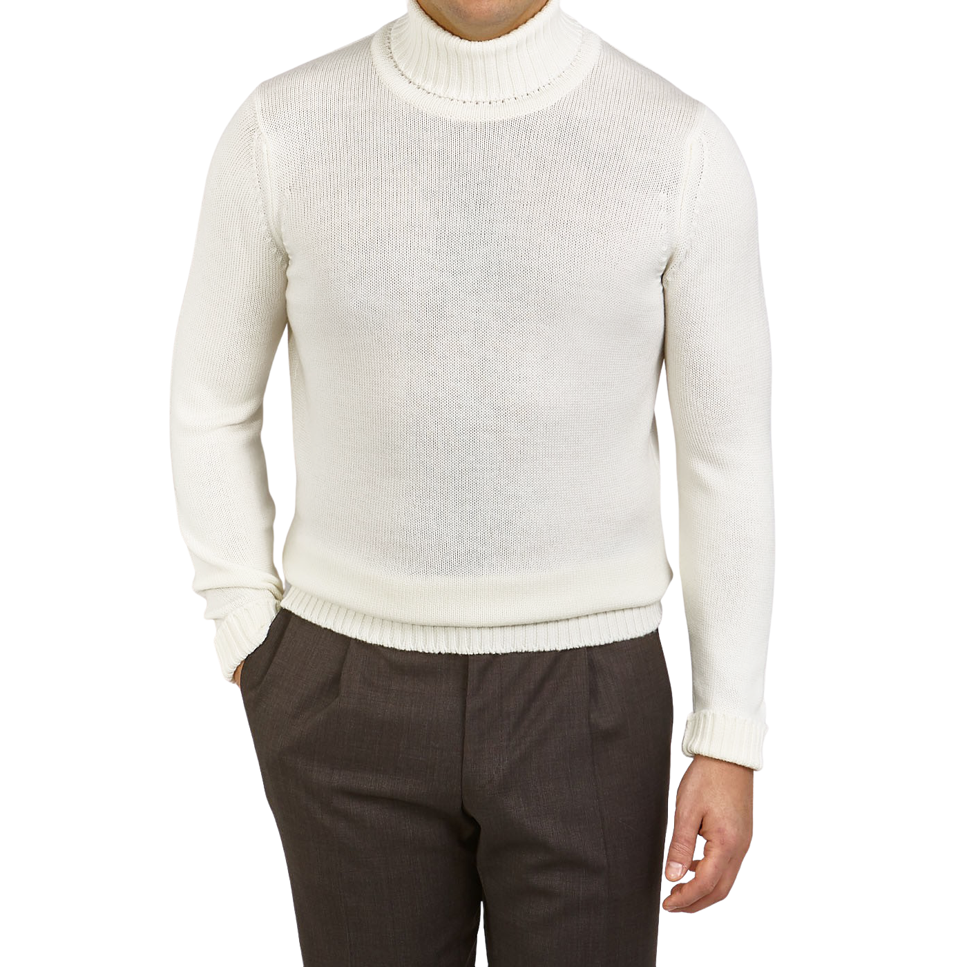 white roll neck