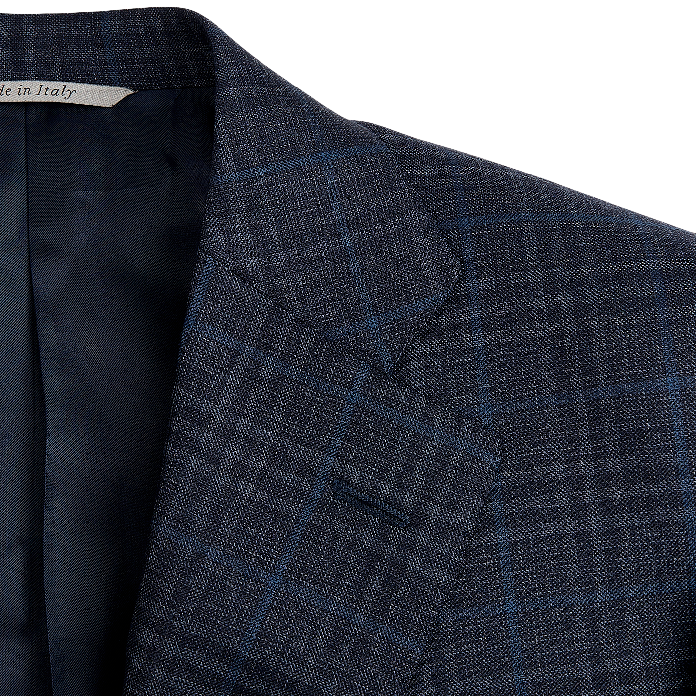 grey blue check blazer