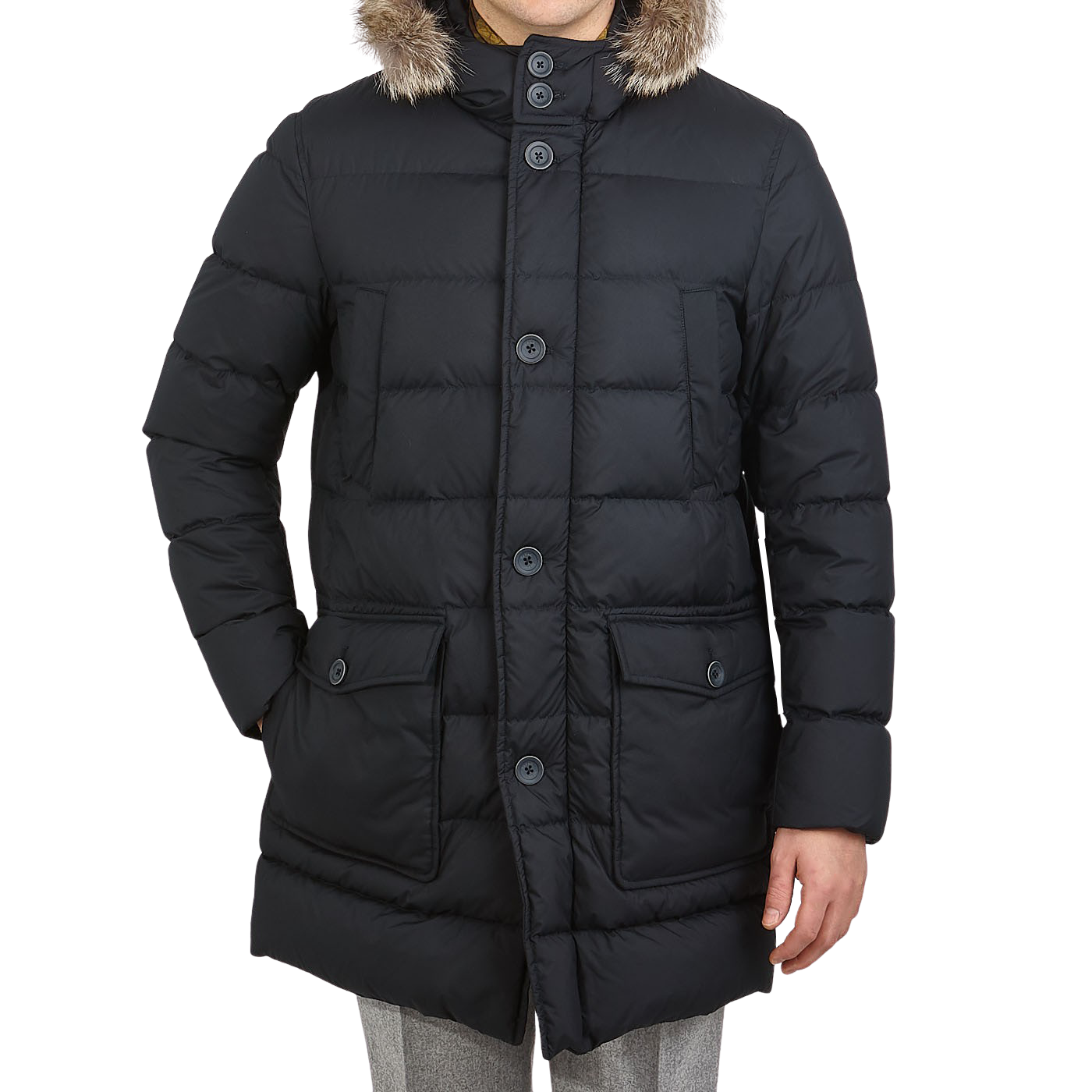goose down parka with fur hood