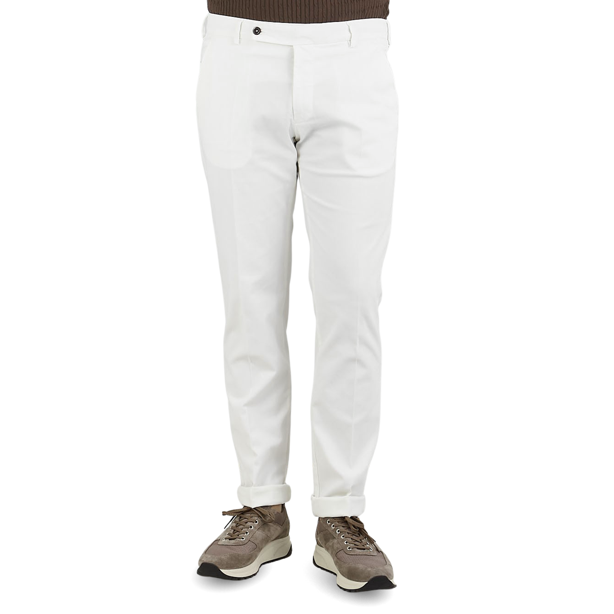 white cotton chinos