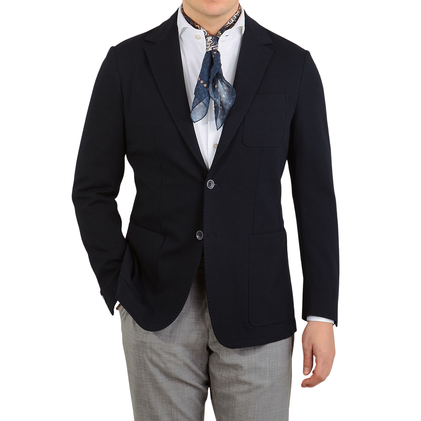 navy cotton sport coat