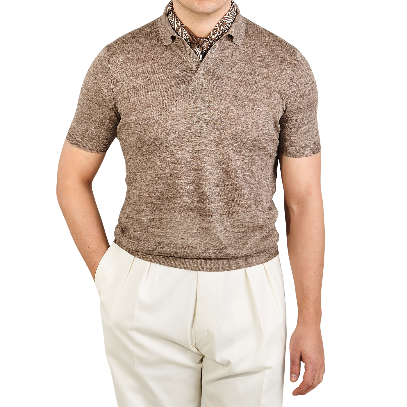 linen polo shirt