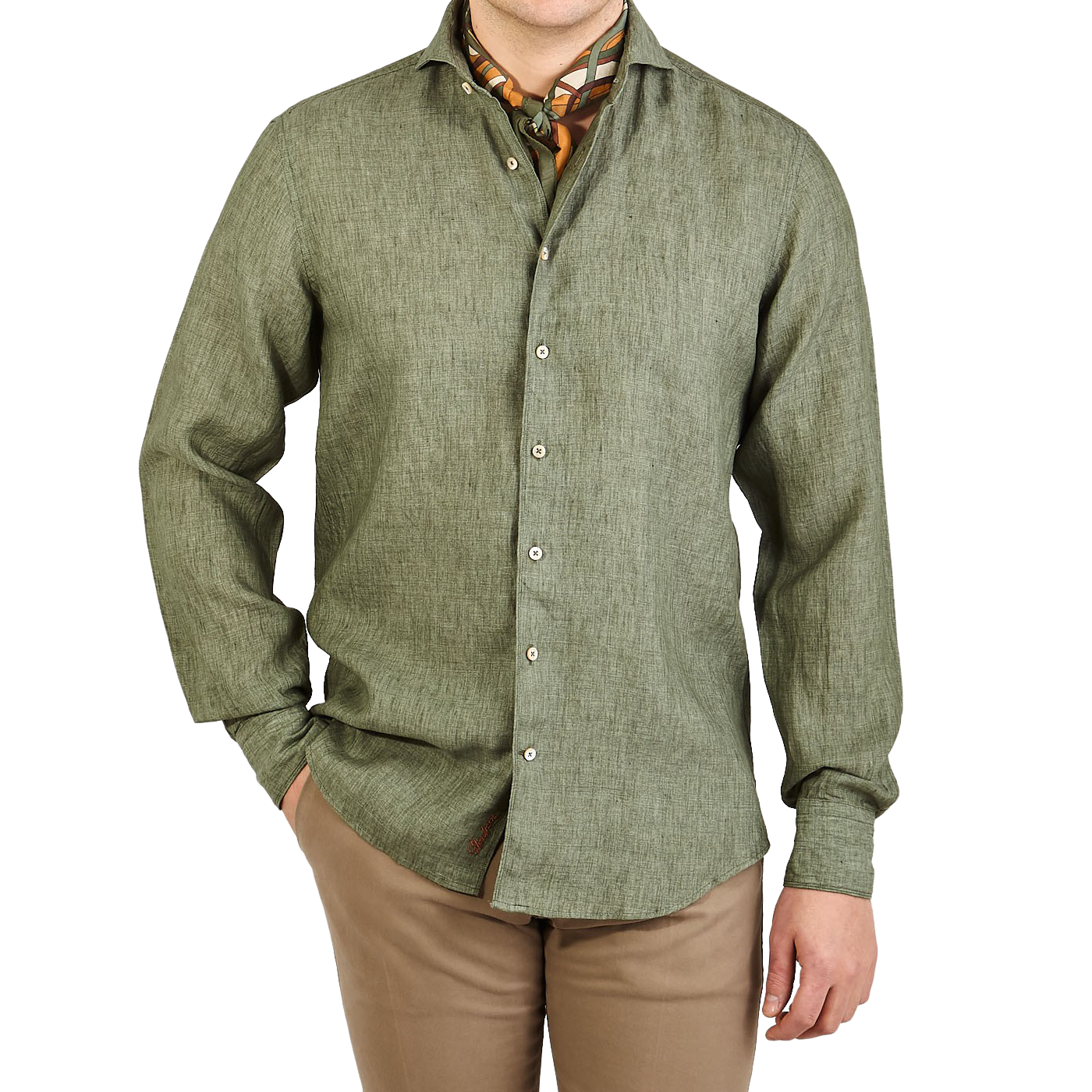 fitted linen shirt