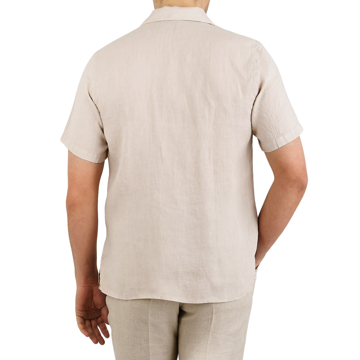 Altea Beige Short Sleeve Linen Shirt Baltzar