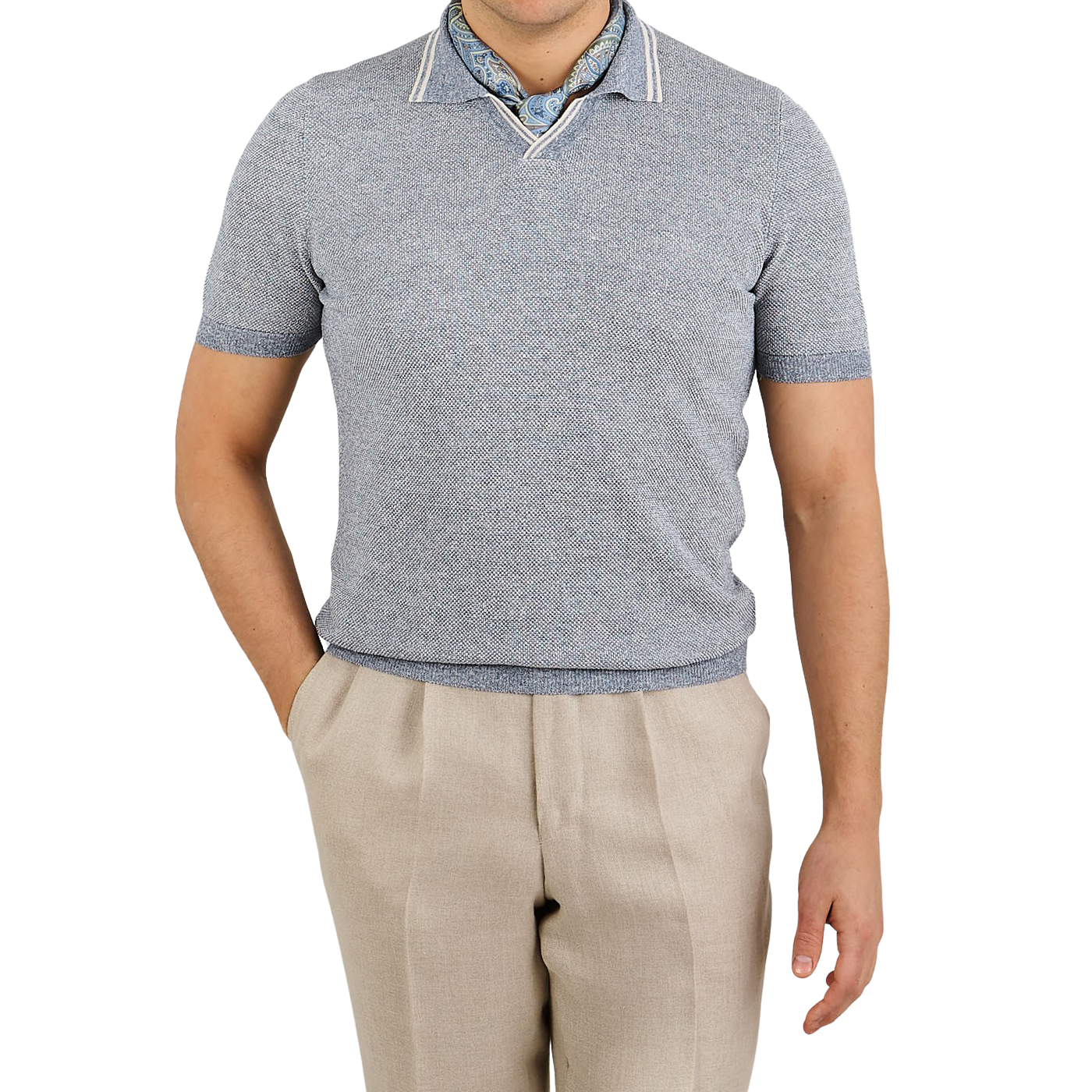 Cotton Blend Jersey Sky Blue Polo Tapered Shirt RRP £55-58379/23 Details about   REMUS UOMO