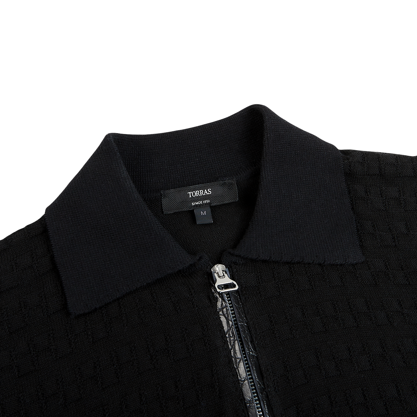 black zip polo
